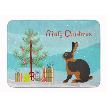 Carolines Treasures Tan Rabbit Christmas Machine Washable Memory Foam Mat BB9330RUG